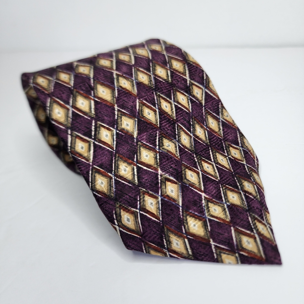 FERRELL REED Elegant Purple Geometric  Vintage Men's Tie